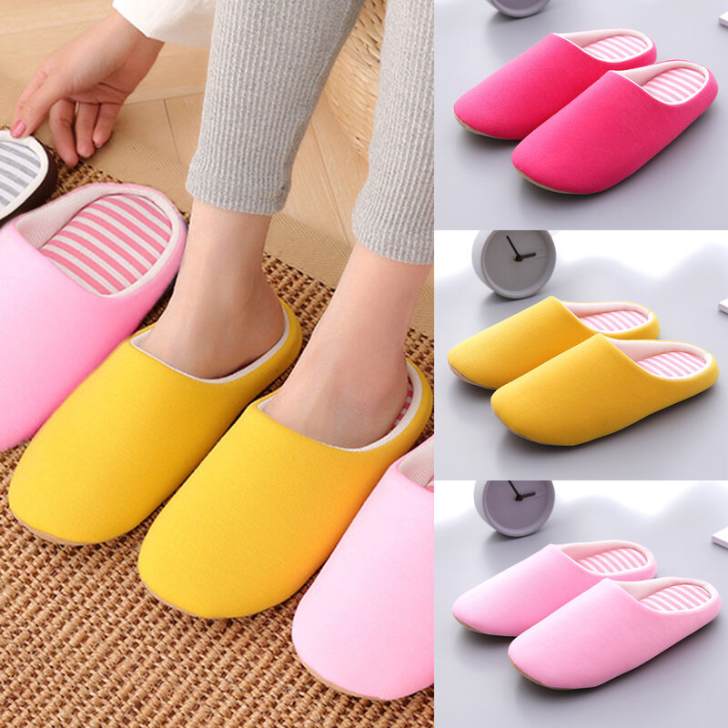 Women Indoor Slippers Autumn Winter Warm Plush Home Slipper Shoes Woman House Flat Floor Soft Slient Slides For Bedroom