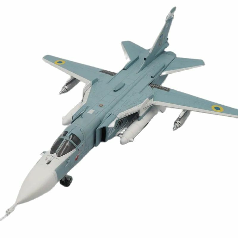 Diecast 1:72 Schaal Oekraïense Luchtmacht SU-24 Gevechtsvliegtuig Legering En Plastic Simulatie Model Geschenkcollectie Decoratief Speelgoed Diecast
