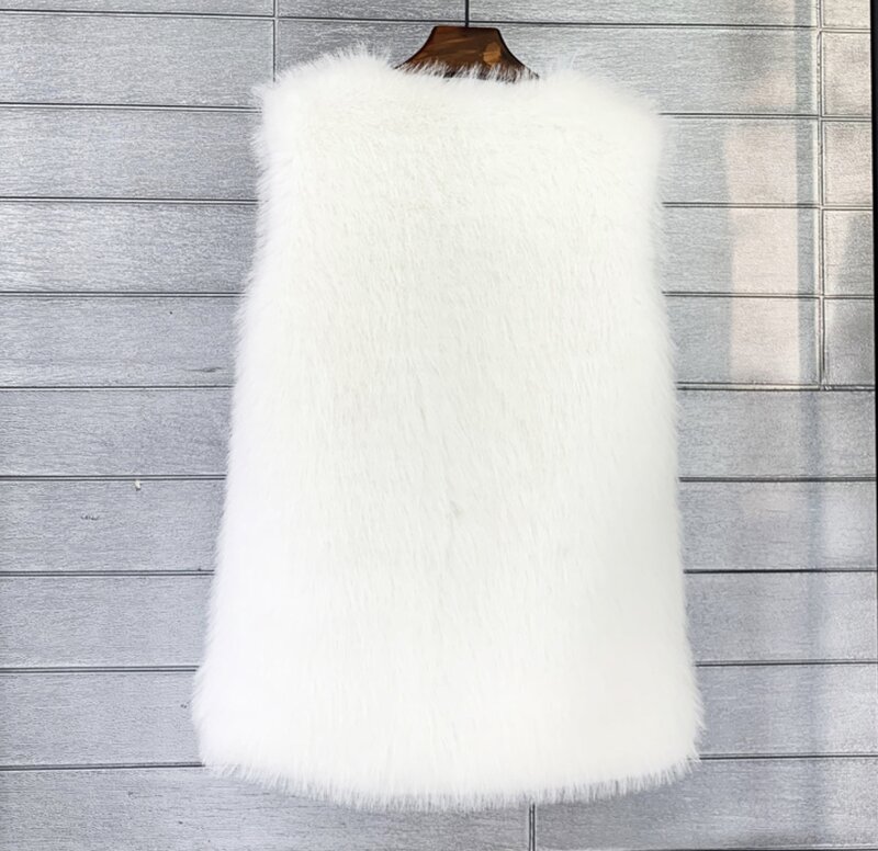 Imitation Fox fur winter medium length faux fur vest for warm women's vest jacket soft