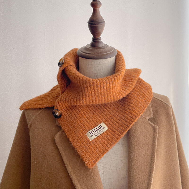 2022 inverno quente malha pescoço feminino cachecol design de moda listrado fio de lã sólida magia anel cachecóis cashmere bufanda silenciador