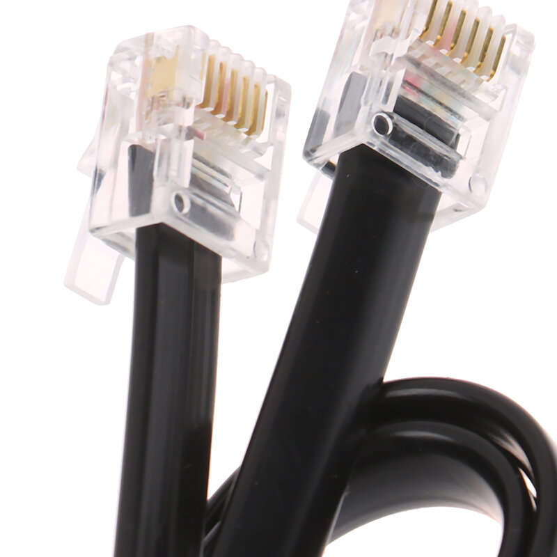 RJ11 RJ12 6P6C Data Cable, Male to Male Modular Data Cord Straight Wiring Pinout Telephone Handset Voice Extension Cable