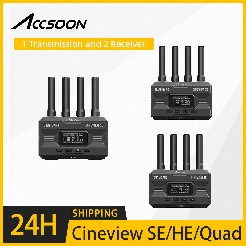 Accsoon-transmisor de vídeo inalámbrico de doble banda Cineview SE/HE/Quad Hdmi, entrada/salida, 1 transmisión y 2 receptores de latencia, 60ms, 1080 p60