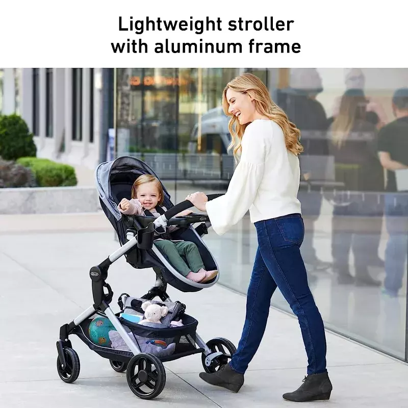 Carrinho de bebê com altura ajustável assento reversível, leve alumínio Frame, assento de carro infantil, SnugRide 35 Lite Elite