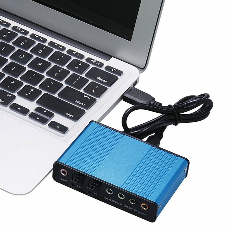 Профессиональная звуковая карта USB 6-канальная 5,1 оптическая внешняя аудиокарта конвертер CM8206 чипсет для ноутбука