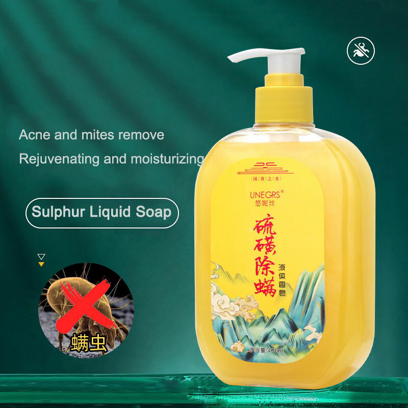 Enxofre Enxofre Soap Oil Control, Anti Fungo Acne, Perfume Bubble Soap, Face Wash Remover, Maquiagem Skin Peel Cleanser Tools, 400ml