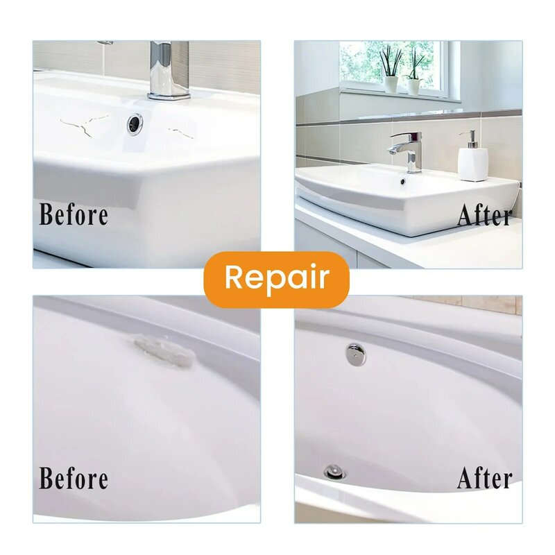 Tile Repair Paste Kit Ceramic Crack Repairing Agent Adhesive Bathroom Tub Shower Repair Set Porcelain Ceramic Fix Crack Paste