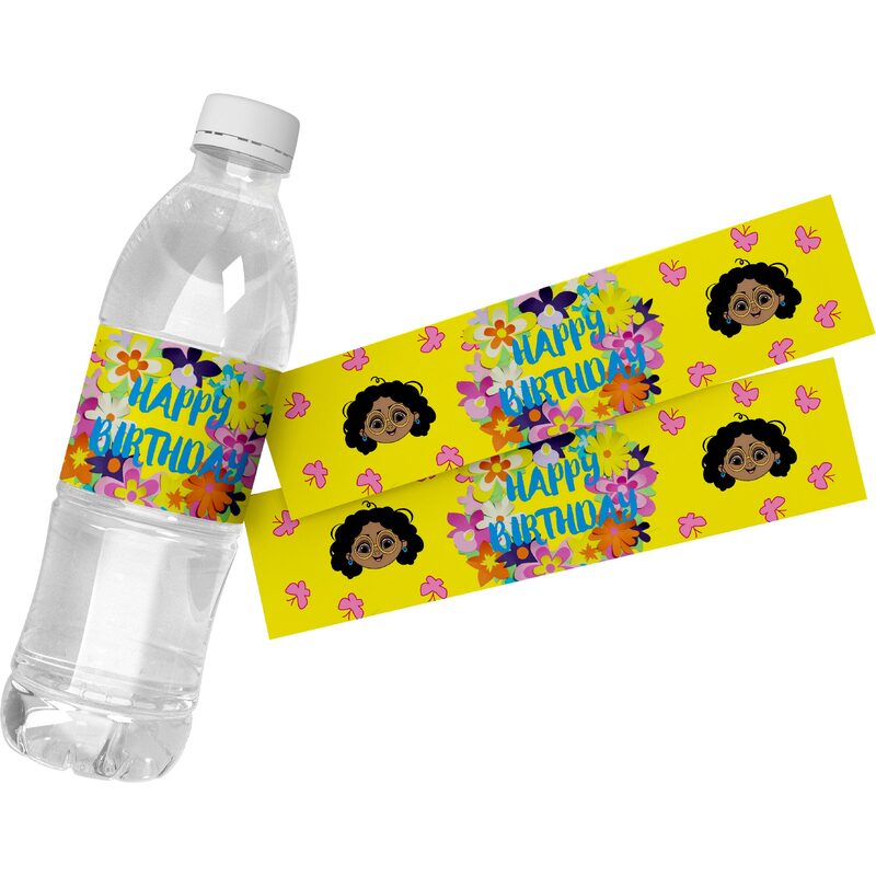 Disney Encanto etykiety na butelki wody samoprzylepne naklejki na przyjęcie urodzinowe dla dzieci wesele, Baby Shower dostarcza dekoracje 6 szt