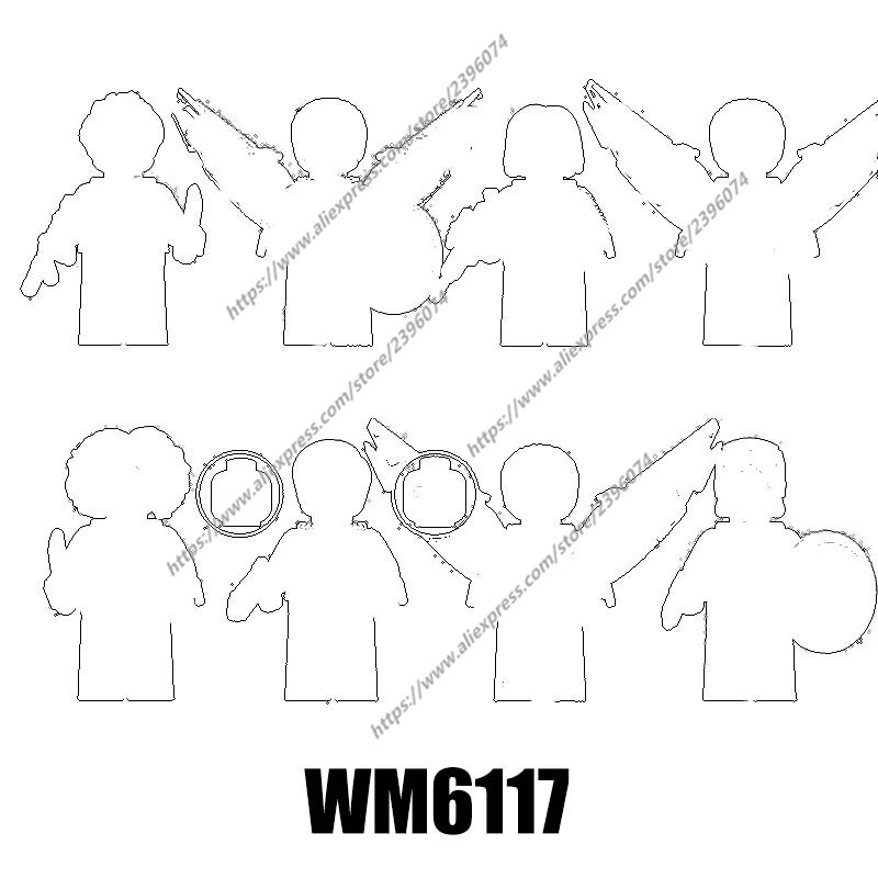 액션 피규어 빌딩 블록 장난감 시리즈, WM6117, WM2163, WM2164, WM2165, WM2166, WM2167, WM2168, WM2169, WM2170, 1 개