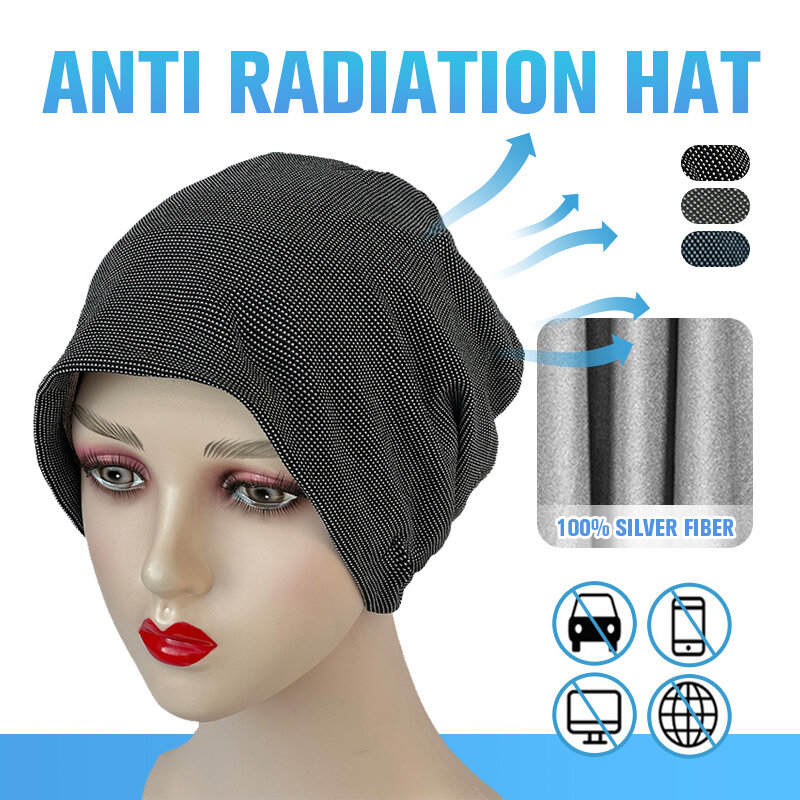Komputerowa czapka przeciw promieniowaniu srebrna przędzarka anty elektromagnetyczna osłona promieniowania dalekiej podczerwieni magnetyczna nasadka jonów ujemnych