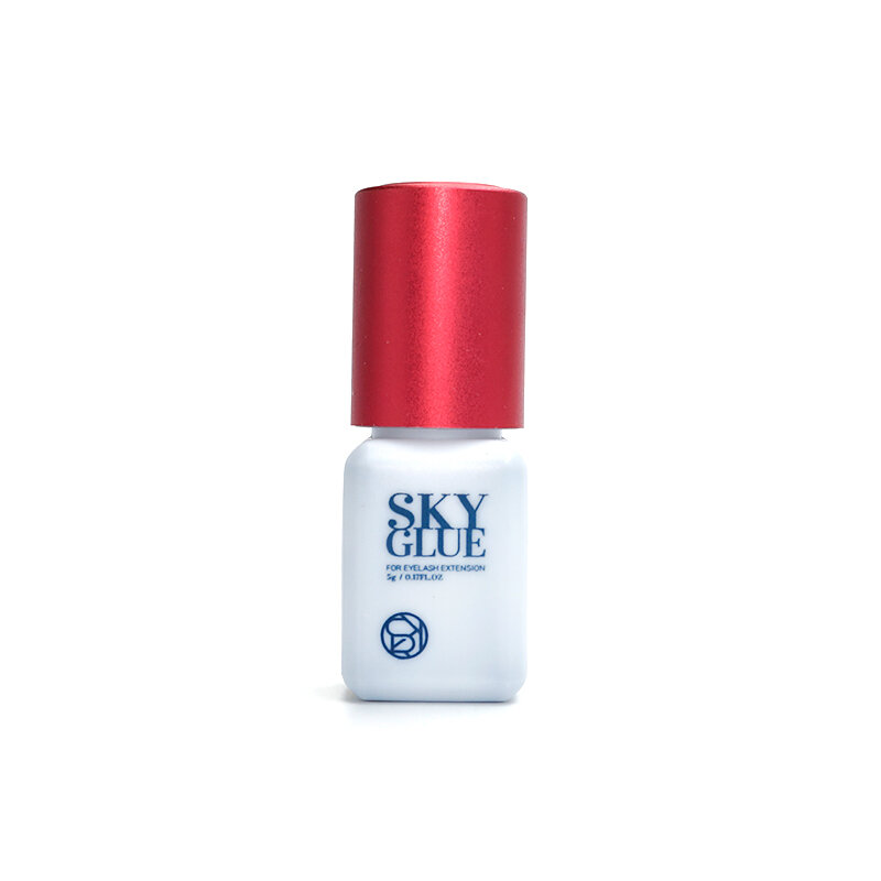 Sky Glue-pegamento negro de Corea del Sur, 0.5s, el tiempo de secado más rápido, pegamento de extensión de pestañas más fuerte para pestañas extendidas, tapa roja, 5g, 1 unidad