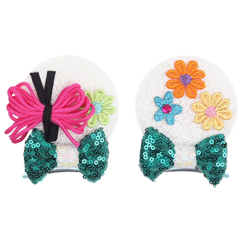New Glitter Disney Minnie Mouse Ears fermagli per capelli ragazze Kid paillettes Bow Festival forcine 2024 Party accessori per capelli fai da te Femme