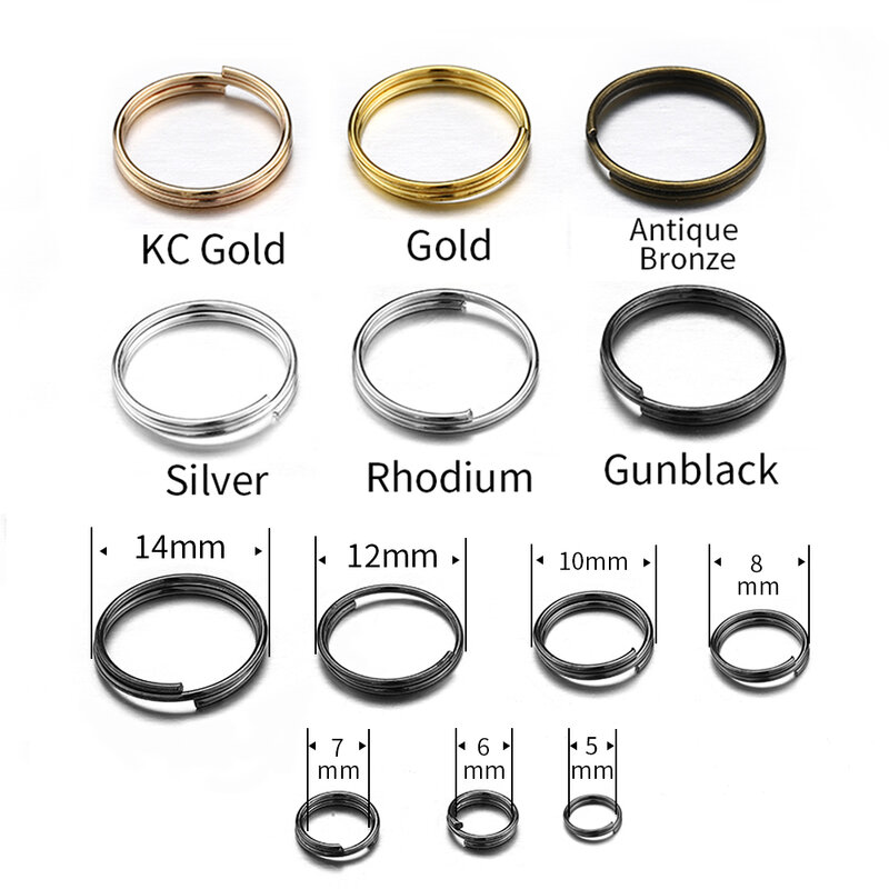 200pcs Key Rings Open Jump Split Rings Double Loops Circle Keychain Ring Holder Connectors for Keychain Jewelry Making Wholesale