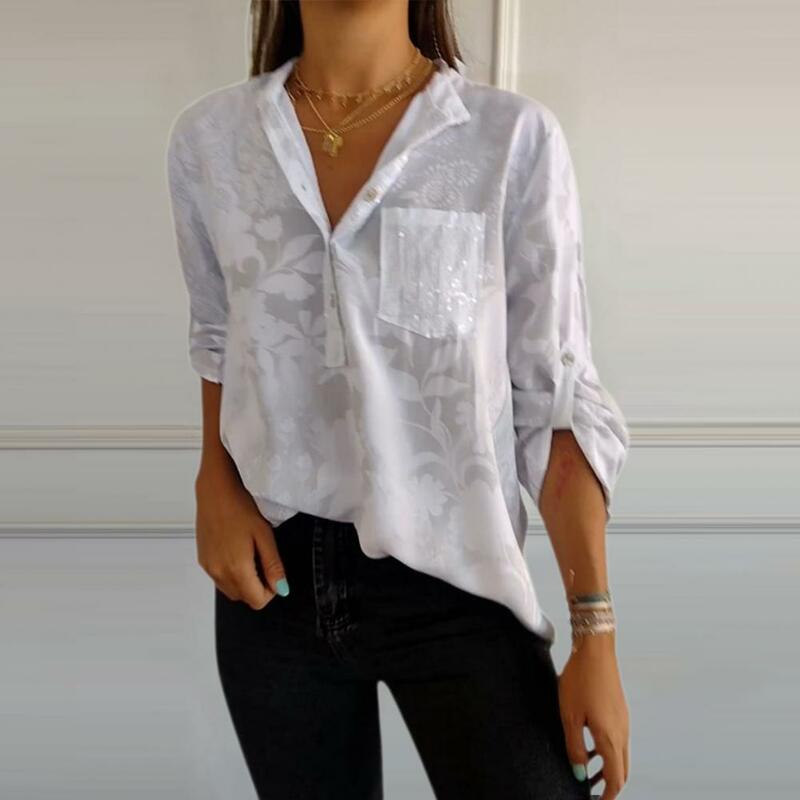 Женская рубашка с отложным воротником, Повседневная Удобная рубашка с пуговицами и отворотами, для работы, путешествий, вечеринок