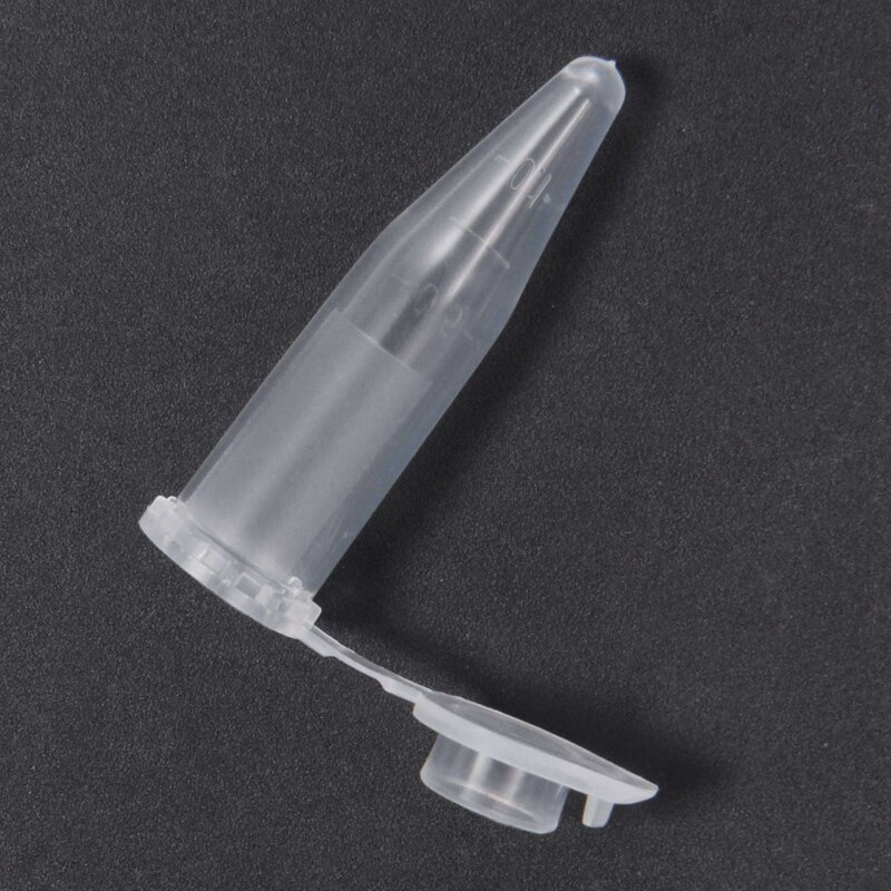 Mini tube à essai en plastique pour centrifugeuse, d'extraction de laboratoire, capuchon à pression, transparent, 42x11mm, 600 ml, 1.5 pièces