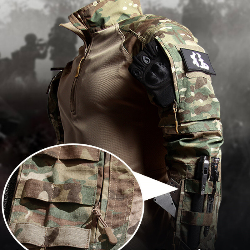 DulFrog-Vêtements d'extérieur Airsoft trempés pour hommes, chemises d'assaut SWAT Paintball militaire, uniforme des forces spéciales, pantalons pour hommes
