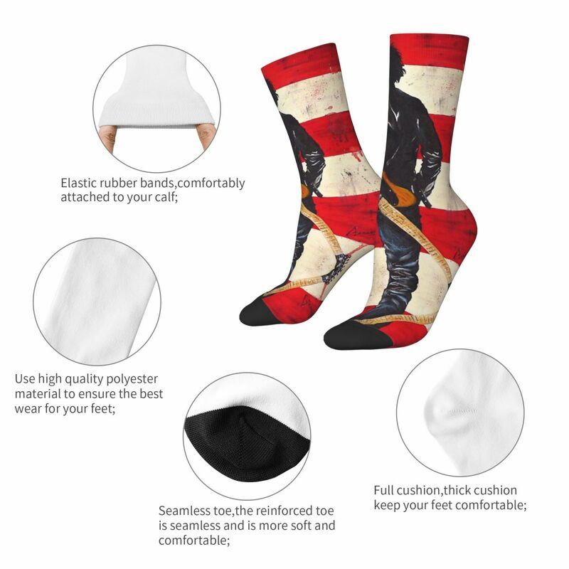 Bruce Spring Steen-calcetines largos para hombre y mujer, medias absorbentes de sudor, Harajuku, accesorios para todas las estaciones, regalos de navidad