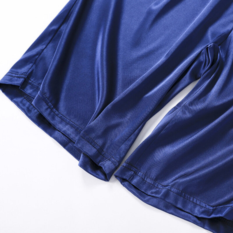 Piyama Satin sutra celana pendek untuk pria berpori sutra lembut bawahan tidur pakaian rumah piyama pakaian tidur celana pendek pakaian tidur