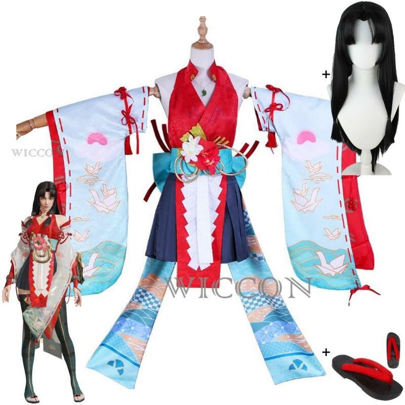 Game Naraka Bladepoint Tsuchimikado Kurumi Hutao Hu Tao Cosplay Kostuum Pruik Verstopt Anime Kimono Uniform Halloween Rollenspel Pak