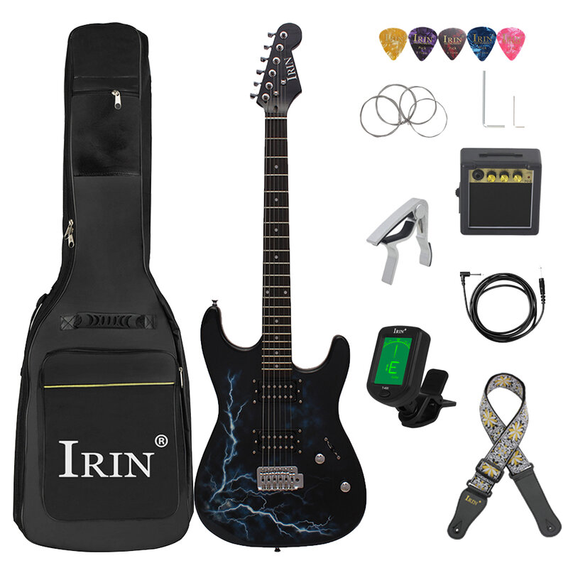 IRIN 6 струнная электрическая гитара 39 дюймов 21 лад кленовый молния электрическая гитара с сумкой необходимые детали и аксессуары для гитары