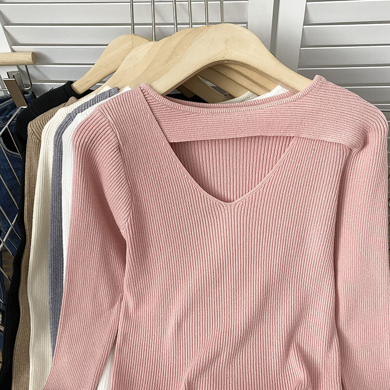 Pearl Diary Women Sweater Pullover Turtleneck  Autumn New  Long Sleeve Slim Elastic Top Korean Simple Basic Jumper Solid Color
