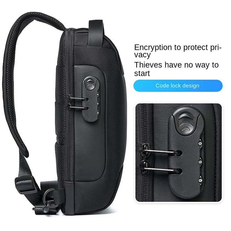 Neue Umhängetasche für Männer wasserdichte USB-Umhängetasche Anti-Diebstahl Short Travel Messenger Schulter tasche Modedesigner Brusttasche