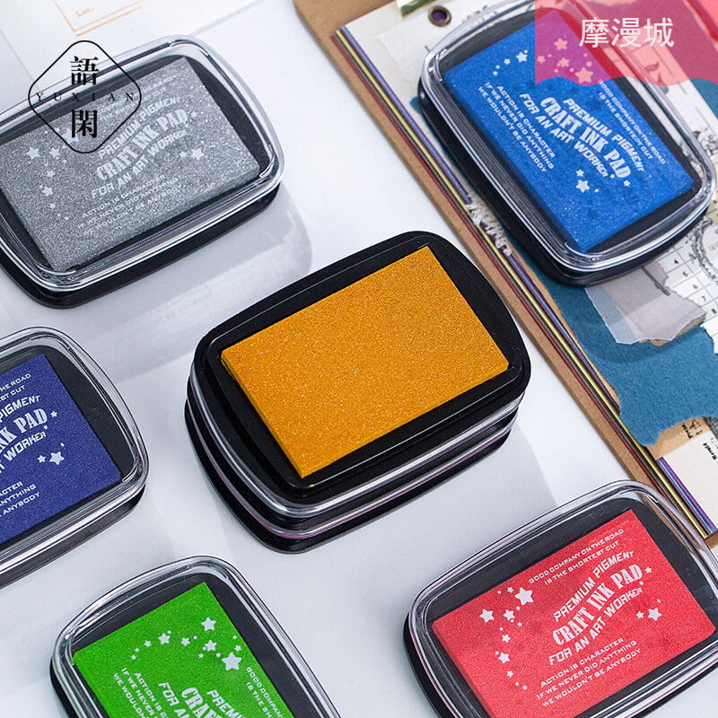 1pc Perlglanz Handwerk Ink Pads für Schüler Große Kapazität Bunte Glitter Tinte Pad für DIY Decro Sammelalbum Tinte Pad für Stanzen