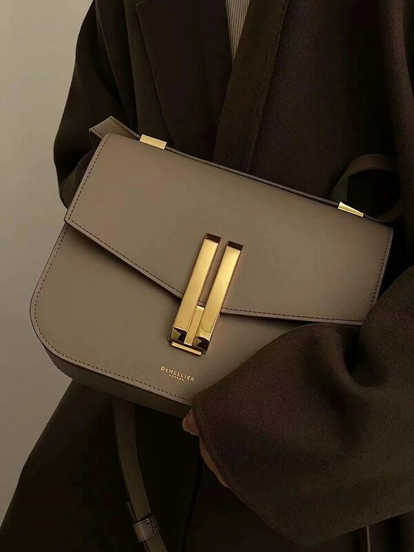 Demelier francuska lekka luksusowa torba z tofu w niszowym stylu premium, skórzana torba damska na jedno ramię na ramię