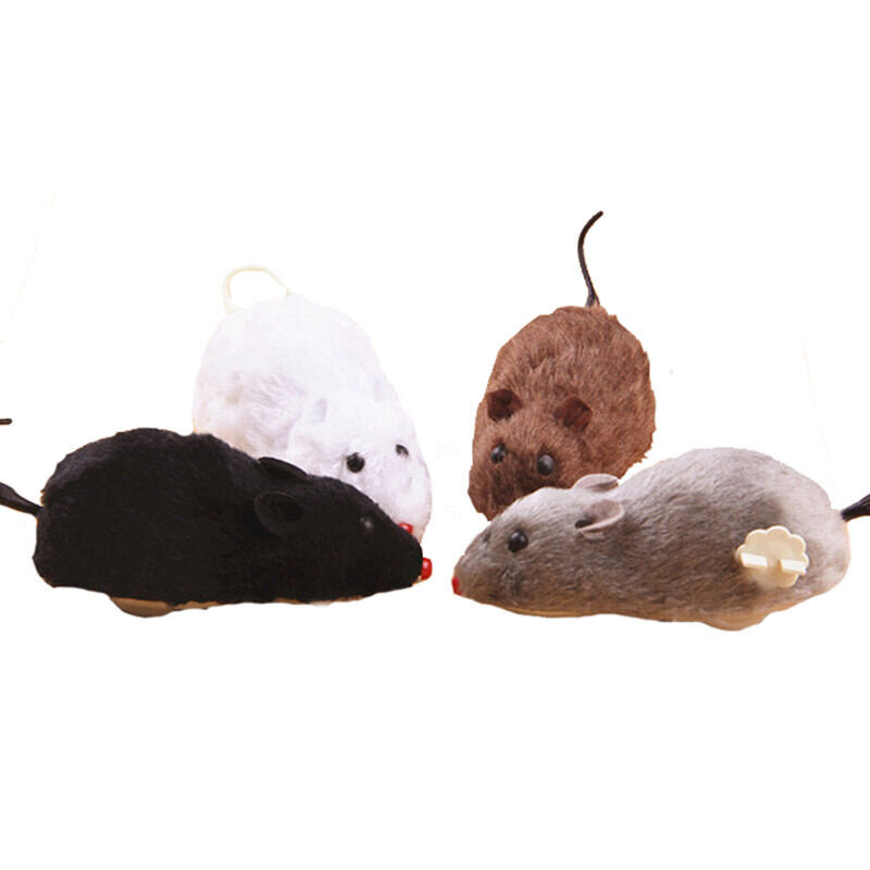 Gorący kreatywny zabawny mechaniczna wiosna moc pluszowa mysz zabawka wielokolorowy kot pies gra zabawka mechaniczny ruch szczur akcesoria dla zwierząt