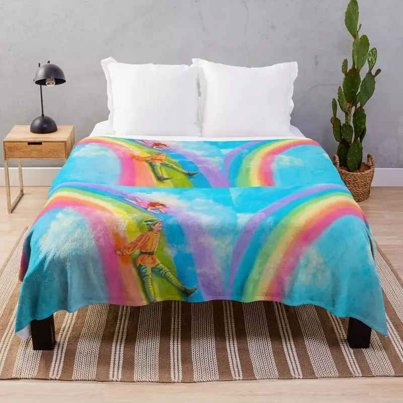 Складное Радужное одеяло, теплое зимнее одеяло для сред, многоцелевые одеяла