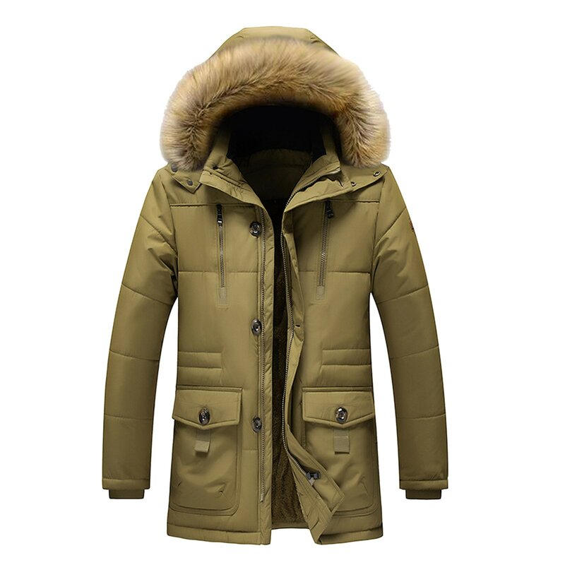Chaqueta de plumón con capucha Vintage para hombre, abrigo cálido de talla grande, ropa de calle gruesa, Parka acolchada a prueba de viento