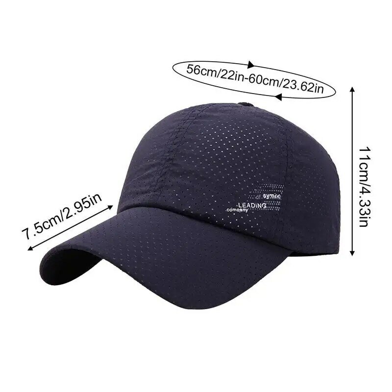 النظارات الشمسية البيسبول القبعات التجفيف السريع شبكة قبعة قابل للتعديل حجم تنفس السفر الصيف عادية القطن قبعة للبالغين