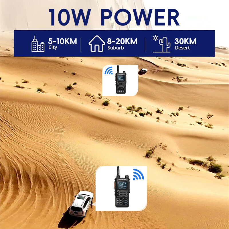 TIDRADIO-walkie-talkie portátil, Radio Ham de largo alcance, conexión Bluetooth, teléfono celular programable, conmutador bidireccional, 10W