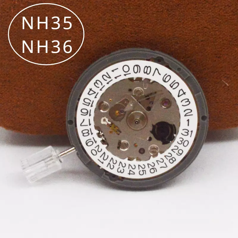 Movimiento de reloj mecánico automático, accesorios de reloj importados de Japón, nuevo calendario negro, NH36A NH35