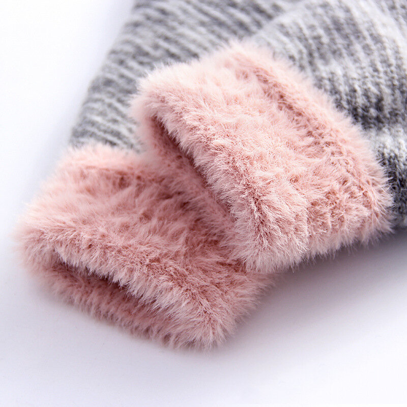 Guantes sencillos de invierno para estudiantes jóvenes, manoplas de moda con pantalla táctil, calentador de manos de dedo completo, de punto de lana de imitación, G021