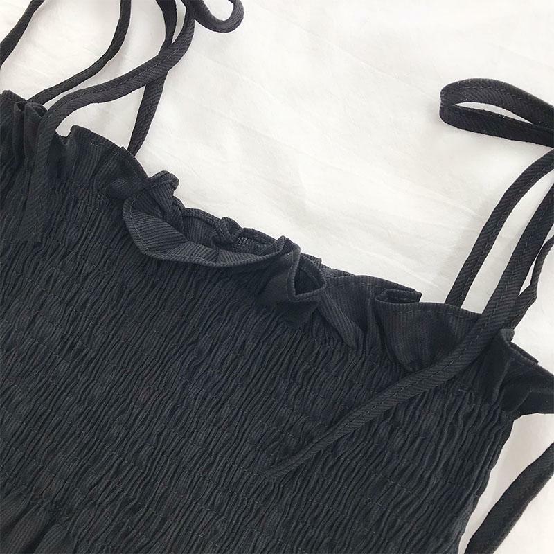 Sexy Tank Top Bow Halter Crop Tops Women Summer Folds Camis Backless Camisole Casual Bandage Tee Female Sleeveless Cropped Vest