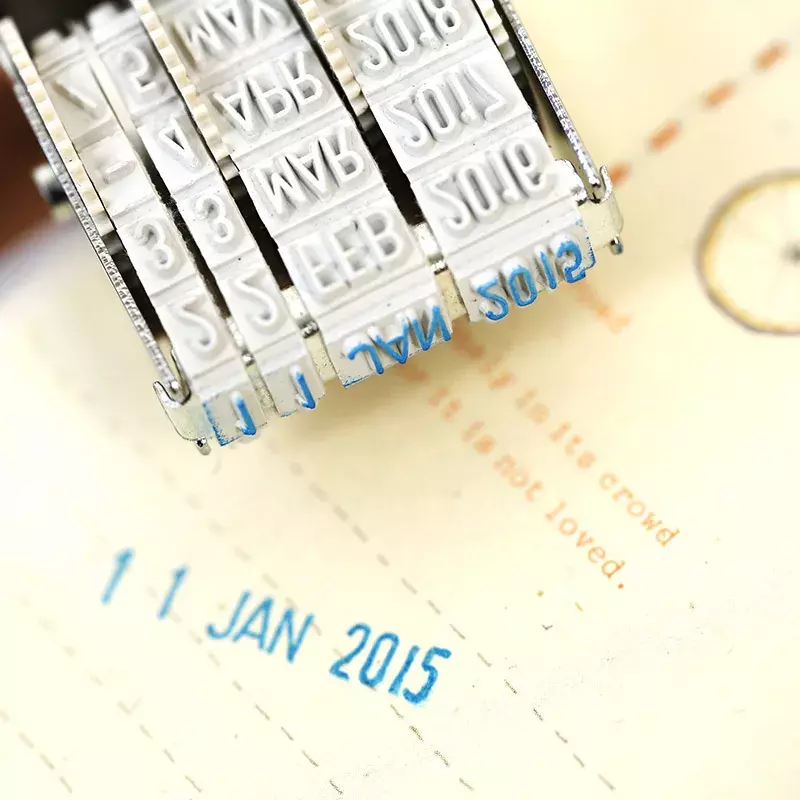 Fromthenon-Sellos de Planificador de fecha, sello de goma con fecha ajustable, diario, suministros escolares, papelería de oficina