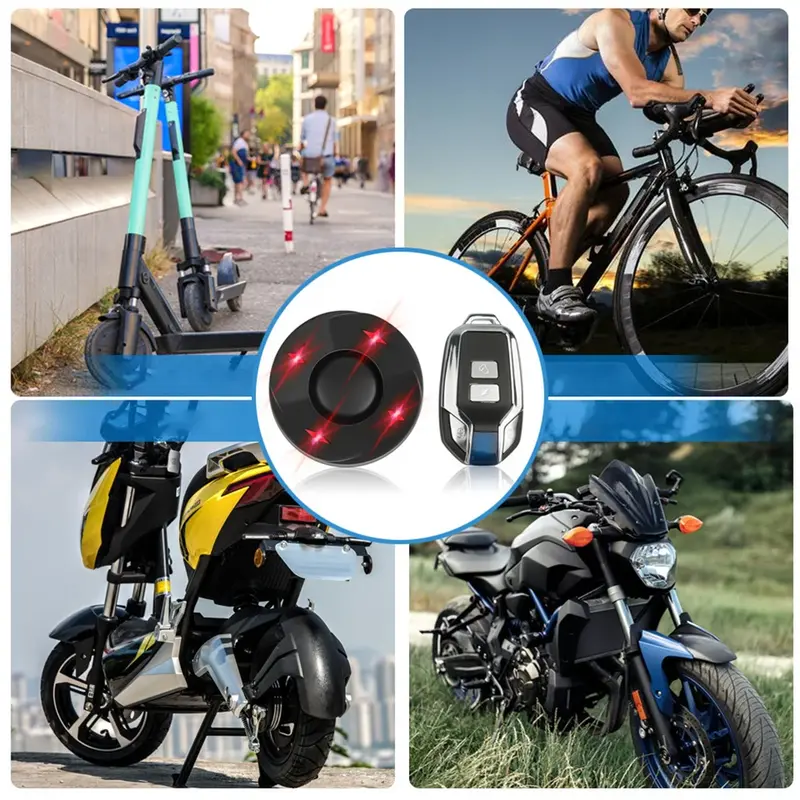 Anti-Theft Bike assaltante alarme para motocicletas, Scooter, alarme de segurança bicicleta, novo e de alta qualidade, venda quente, 2024