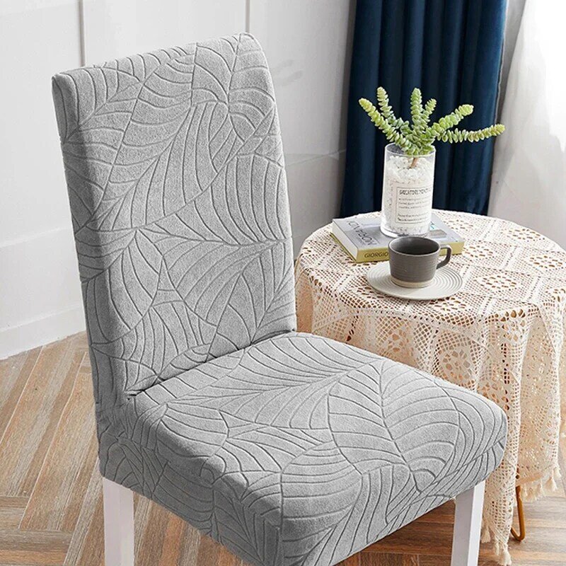 Chair Cover for Dining Room Stretch Jacquard Dining Chair Cover Slipcover Elastic Spandex Kitchen Chair Cover 1/4/6 Pieces