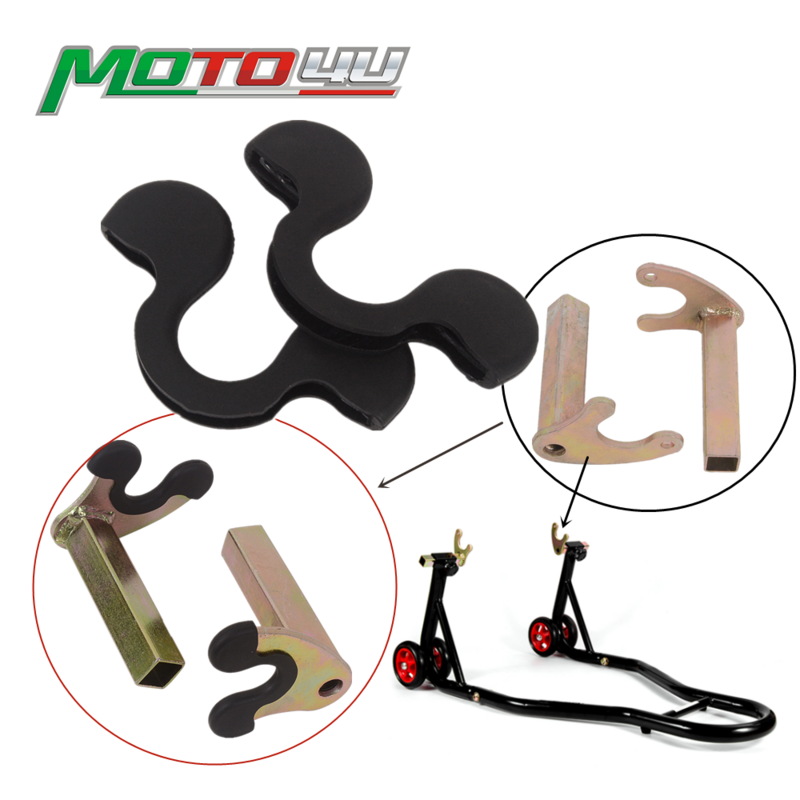 Universal Anti-skid Rubber Motorcycle Bike Stands Wheel Support Frame Stand Swing Arm Lift Tripod Hooks Rubber Accessories 1Pair