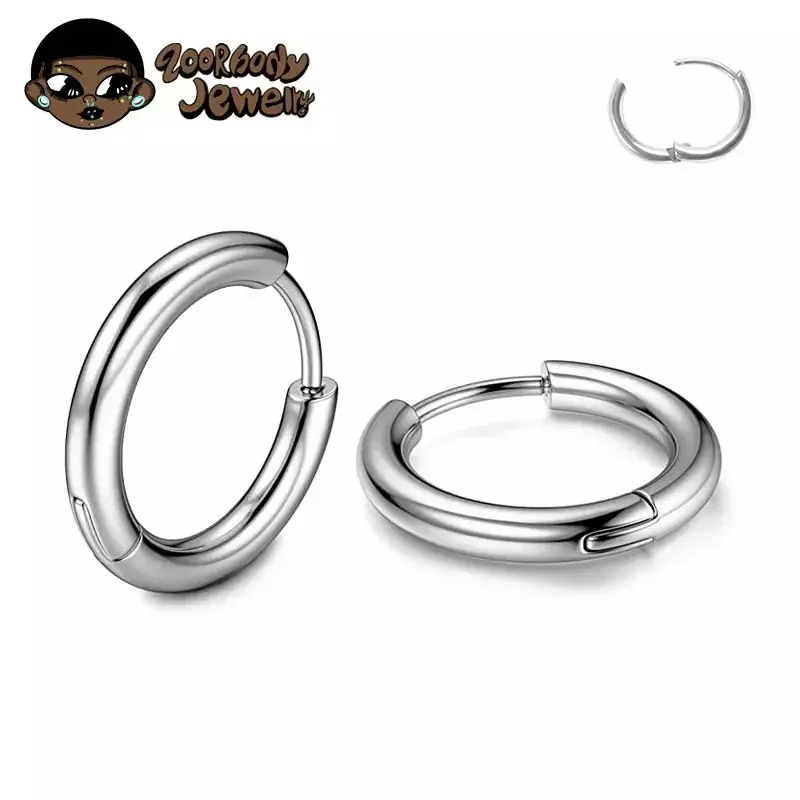 1 Pair Implant Grade F136 Titanium Minimalist Huggie Hoop Earrings Helix Rook Lobe Conch Simple Hoops Ear Piercing  8/10/12mm