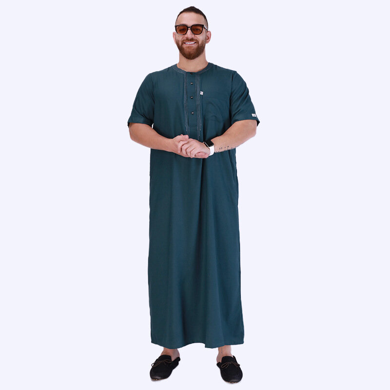 Eid มุสลิม jubba thobe ชุดคลุมยาวปักลายสำหรับผู้ชาย, เสื้อคลุมยาวชุดคาฟตันกิโมโนซาอุดิอาระเบียมุสลิมเสื้อผ้าอิสลามอาหรับอาหรับอาหรับ