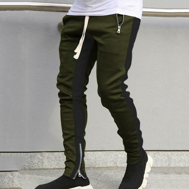 Отличные осенние брюки, контрастные цвета, быстросохнущие мужские спортивные брюки, облегающие мужские брюки