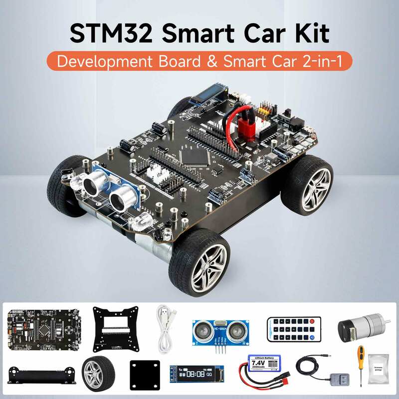 Умный робот-автомобиль STM32, электронный комплект с кодировщиком 310, Ультразвуковой модуль, «сделай сам», проект макетной платы