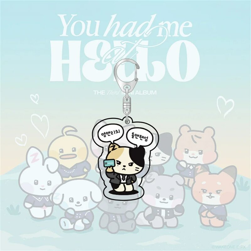 Kpop ZB1 Keychain ZERONI Cartoon Cute Acrylic Pendant 5.5CM Bag Accessories Key Ring ZEROBASEONE ZhangHao KimGyuVin Fans Gift