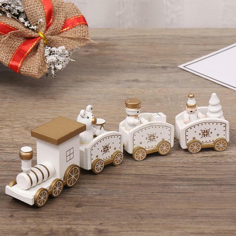 Wooden Christmas Train 2022 Christmas Decorations For Home Xmas Navidad Noel Gifts Christmas Ornament 2023 New Year Kids Gifts