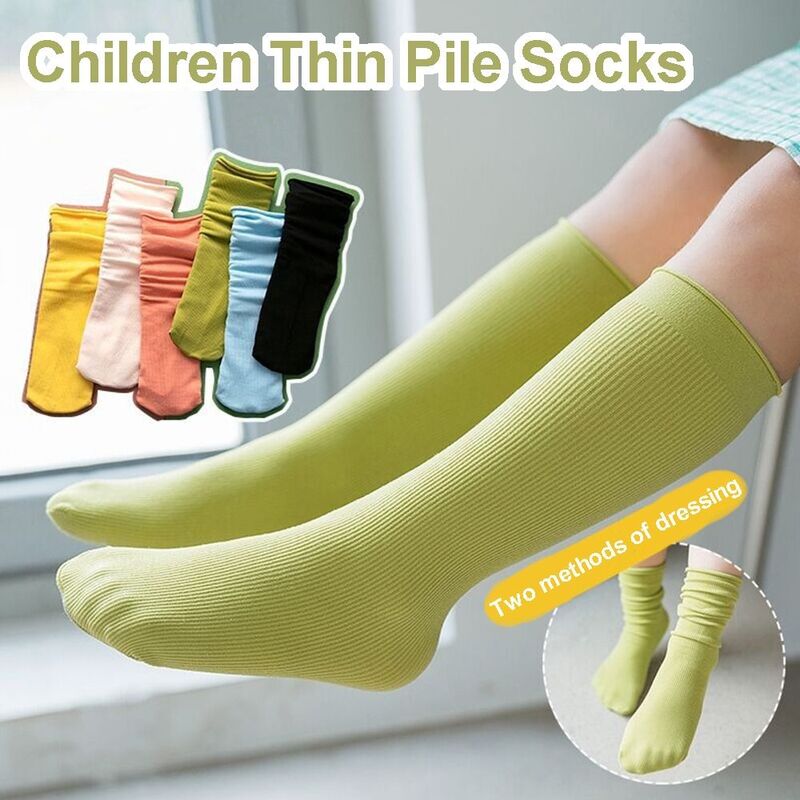 Calcetines de terciopelo transpirables de estilo Preppy para niñas, medias ultrafinas de Color sólido, medias de estilo coreano para bebés
