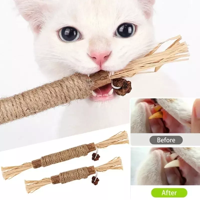 Cat Toys Silvervine Chew Stick Pet Snacks Sticks Natural Stuff with Catnip for Kitten Cats Cleaning Teeth Cat Accessories Katze