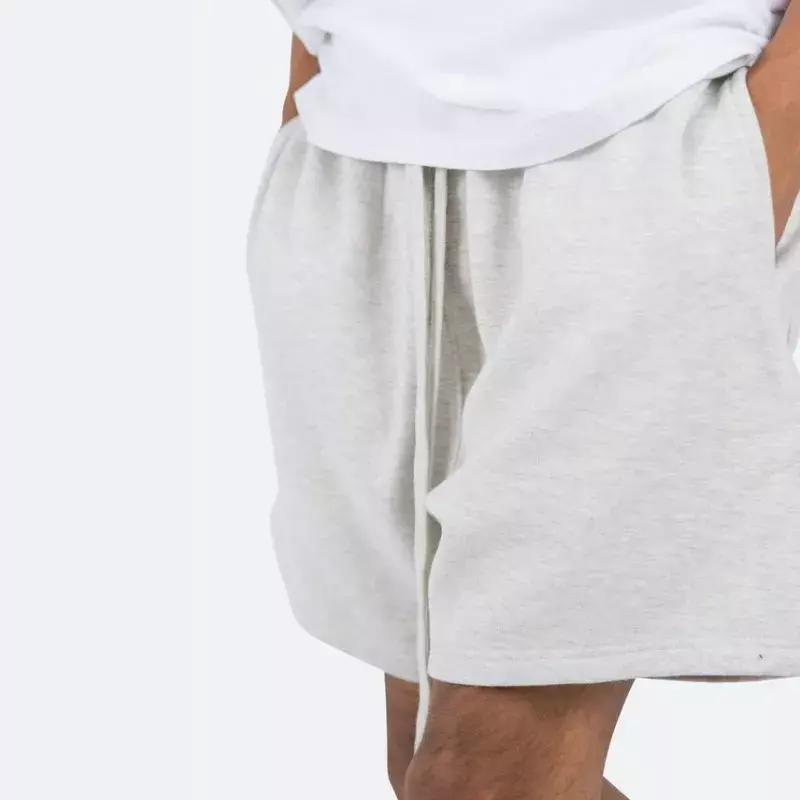 Шорты мужские летние свободного покроя, дышащие спортивные штаны с перекрестными краями, однотонные, для фитнеса, для отдыха