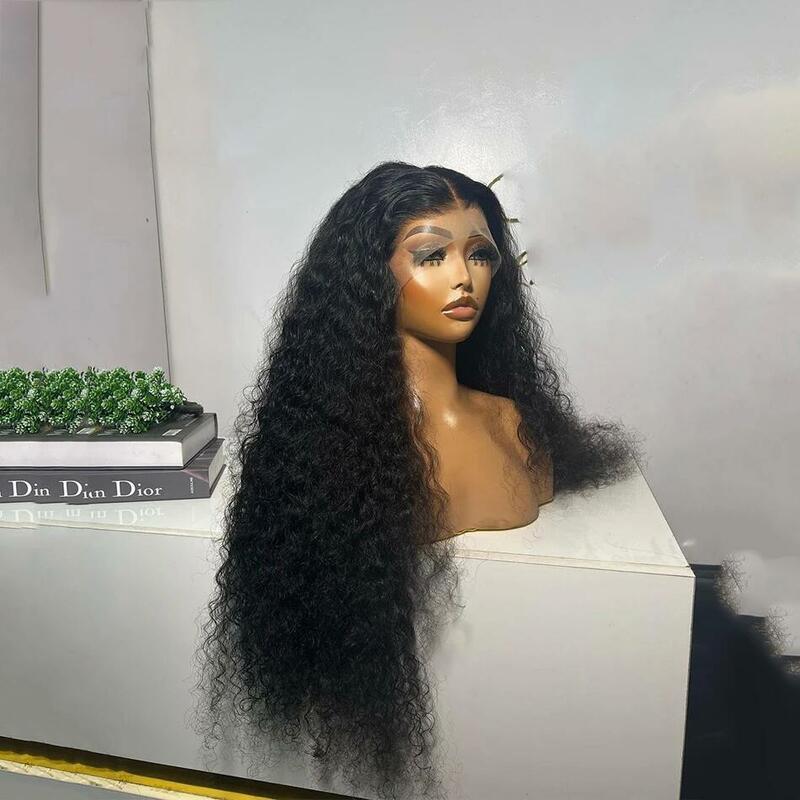 180Density Glueless Soft 26''Long Heat Resistant Kinky Curly Black Lace Front Wig For Women Babyhair Preplucked Daily Wig