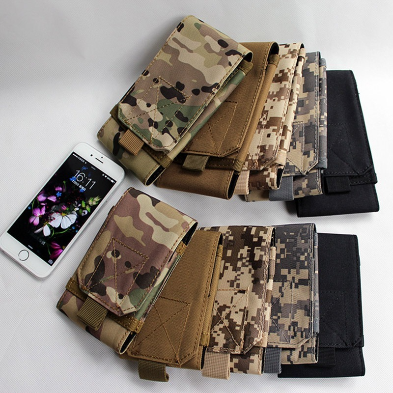 Sarung Kantong Ponsel Universal Tas Pinggang Sabuk Nilon Militer Taktis Tentara untuk SAMSUNG untuk Iphone untuk OnePlus 6 6T Casing Nokia